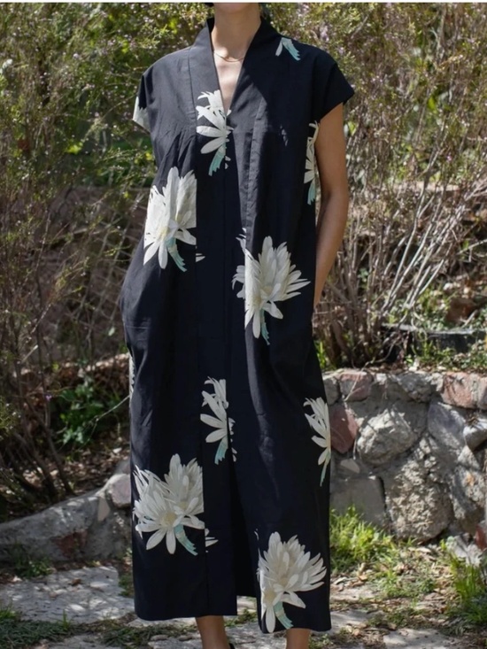 Horses Atelier Dresses & Skirts - Horses Atelier Smoking Dress Hawaiian Floral Black